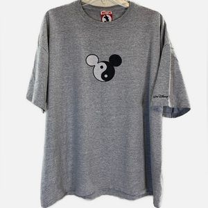 Vintage Mickey, Inc X-Large Yin Yang Gray Tee, Disney Mickey Mouse Walt Disney